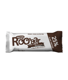 Organic protein bar with chocolate chips and hazelnuts, 40g.