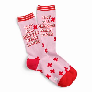 Sokken Not all heroes wear capes 42-46 roze