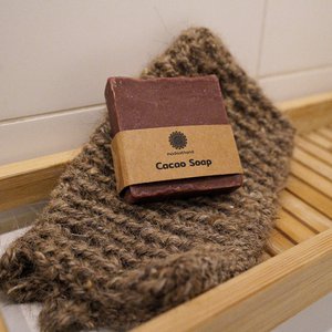 Goat Hair Bath Glove with Cacao Soap
