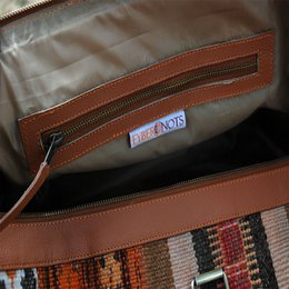Kilim læder metallisk bronze duffeltaske