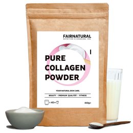 Collagen Hydrolyzate Powder, a pure collagen supplement for beauty and fitness. The powder is made from natural ingredients and can be added to shakes or smoothies.