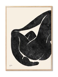 Black abstract art poster with minimalist shapes. Available in multiple sizes.