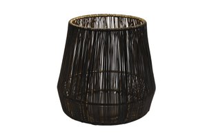 Drahtlaterne M schwarz-gold 15x15x15cm