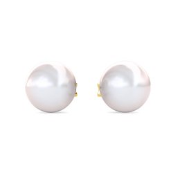 Full Moon Pearl Earrings - Gold and Crystal