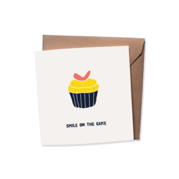 Set of 10 greeting cards with envelope | BIRTHDAY: Cake - hooray - congratulations - 5 different designs | Folded card - matte off-white - heavy quality biotop paper