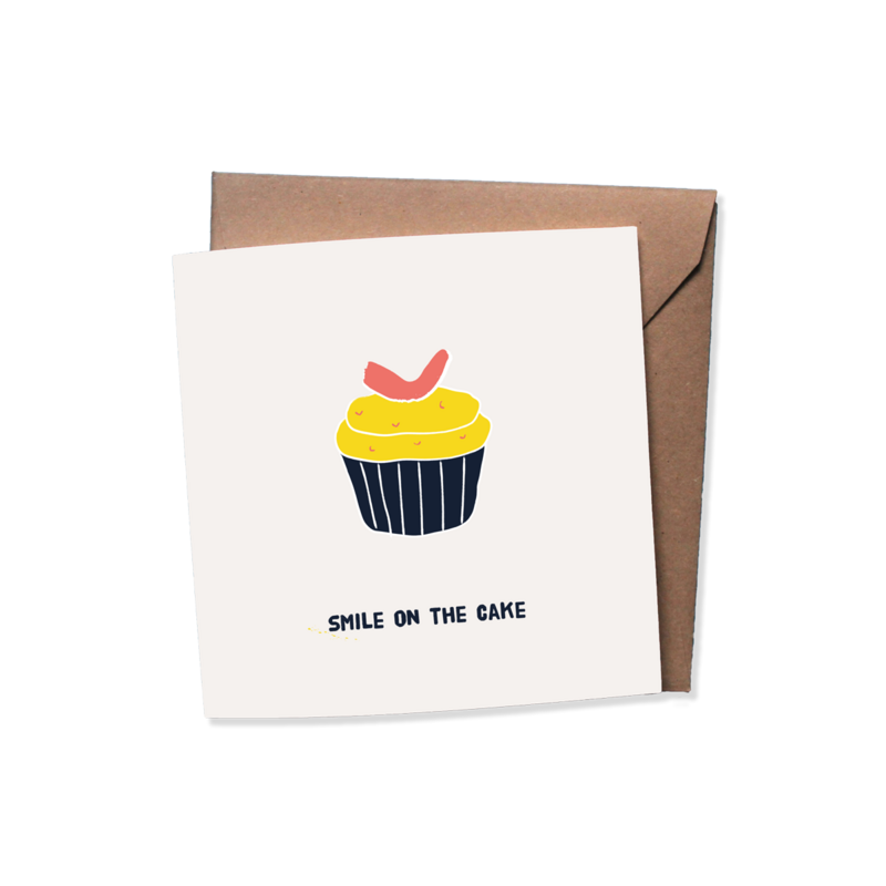 Set of 10 greeting cards with envelope | BIRTHDAY: Cake - hooray - congratulations - 5 different designs | Folded card - matte off-white - heavy quality biotop paper