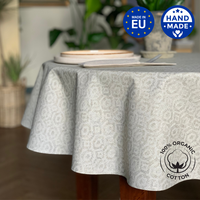 Runde Tischdecke, 100 % Bio-Baumwolle, bedruckt | Helga