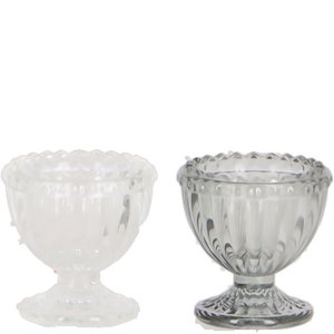 Glas Eierbecher Benno auf Fuß, 2 Farben, D6cm, H6c