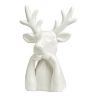 Keramisch hert, wit (b/h/t) 14x19x8cm