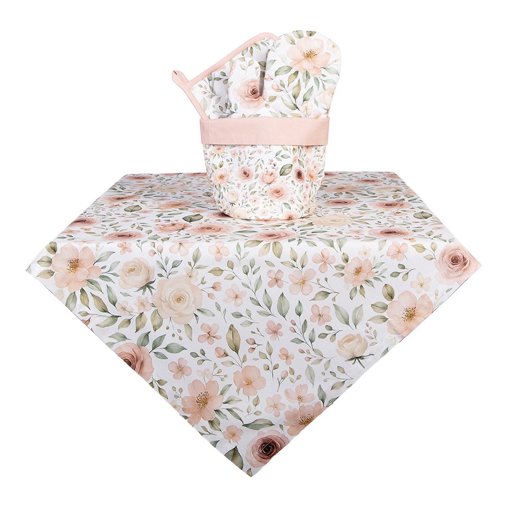 Tafelkleed 100x100 cm Beige Katoen