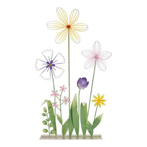 Blumen aus Metall, Bunt (B/H/T) 16x33x6cm