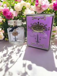A luxurious floral perfume with notes of jasmine, rose, and violet. The bottle features an ornate, vintage-inspired design in shades of purple.