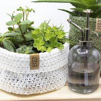 SIZO Gestrickte Papiertüte Weiß mit wasserdichtem, biologisch abbaubarem Innenfutter