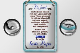 Tin sign saying 12x18cm Thank you to the best dad decoration