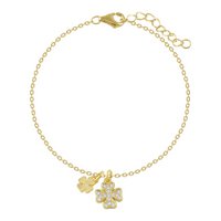 Elegant bracelet with clover and zircons