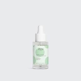  Clear glass bottle with white dropper cap, gentle peeling concentrate, AHA formula, skincare serum