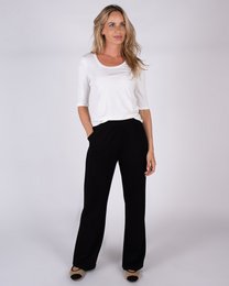  Women's off-white viscose t-shirt with round neck and 1/2 sleeve