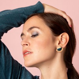 AZTEQUE petrol blue earrings