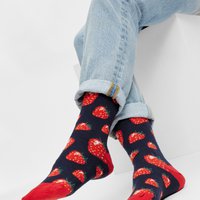 Bio Socken Strawberries - Bunte Socken mit Erdbeeren, Erdbeer-Muster