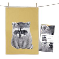 Racoon tea towel
