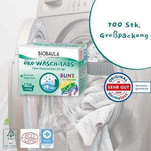 BIOBAULA ÖKO WASCHMITTEL TABS bunt Grosspackung 700 Tabs