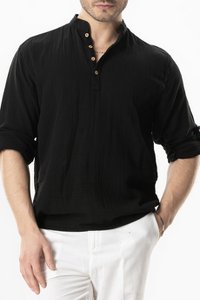 Mousseline sweatshirt met mandarijnen kraag (161.582.07); 100% Katoen