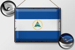 Tin Sign Flag Nicaragua 40x30cm Retro Flag Nicaragua