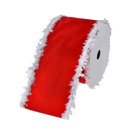  Red synthetic ribbon, 6.3 cm x 5 m, for decorative purposes.