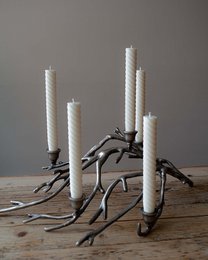 Candela conica a spirale duo (nudista) | candela per la cena