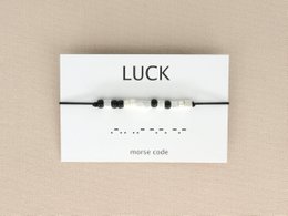 Morse code armband  Luck (zilver,rosé goud,goud)