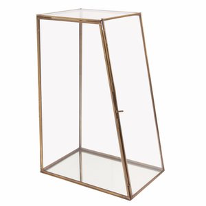 Displaybox 45 cm - goud - messing / glas
