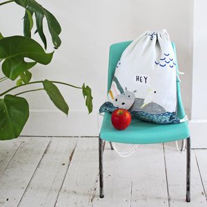 Little Arc Hippo Drawstring Bag