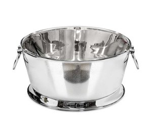 EDZARD Champagnerkühler Michigan mit Griffen, Edelstahl hochglanzpoliert, doppelwandig, ø 53 cm, H 24 cm