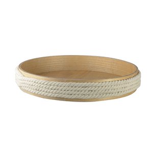 Ronde houten lade met 45 cm touw