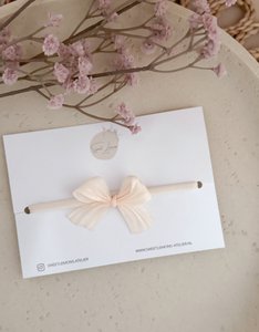 Hairband Silk Bow - Cream