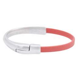Bracciale in pelle AMACAYACÚ (argento) con chiusura magnetica
