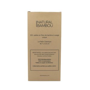 Box of 250 bamboo fiber straws (per cardboard of 40)