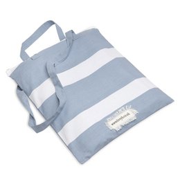 Set copripiumino e federa a righe sottili reversibili blu freddo