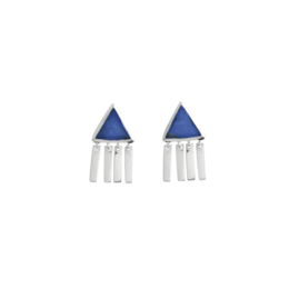 Silver stud earrings with various gemstone options including Dandrite Opale, Agate Chrysoprase, Pierre-de-lune, Lapis Lazuli, Turquoise, Onyx Noire, and Quartz Rose Fushia.