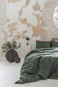 Bettwäsche-Set aus Leinen / Waldgrün