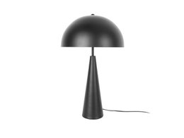  A modern black table lamp with a dome-shaped shade and a tapered base, suitable for illuminating a desk or side table.