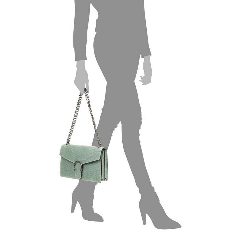 Florence Artegiani. Luce Damenhandtasche. Schlangenleder-Gravur aus echtem Wildleder