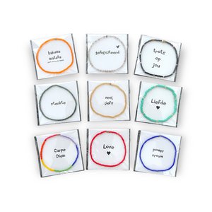 Wish/Gift card with Masai Beads bracelet / different texts