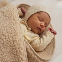 Woolen crib blanket - 75x100cm - Single layer - Merino wool - Almond