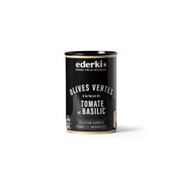 Olives stuffed with tomato and basil, 300g. Green olives stuffed with a savory tomato and basil filling.