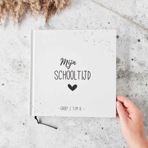 Mijn schooltijd l schoolboek l zwart/wit | stip