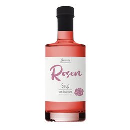 Organic rose blossom syrup from Lake Constance, a delicate and floral syrup perfect for cocktails, desserts, and more.