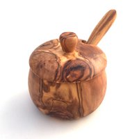 Olive wood jar with spoon