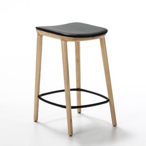 KRUK 41X47X67 ESSENHOUT/ZWART METAAL/ZWART LEER TH1574200