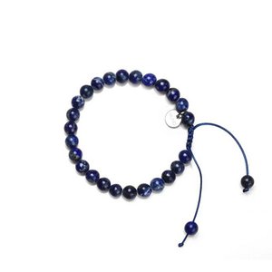 Wax Cord armband gemaakt van Lapis Lazuli kralen-jewelry edelsteen